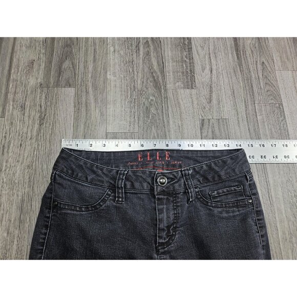 ELLE Jeans Womens 6R Charcoal Gray Skinny Stretch Denim Mid Rise 5-Pocket - Picture 8 of 12